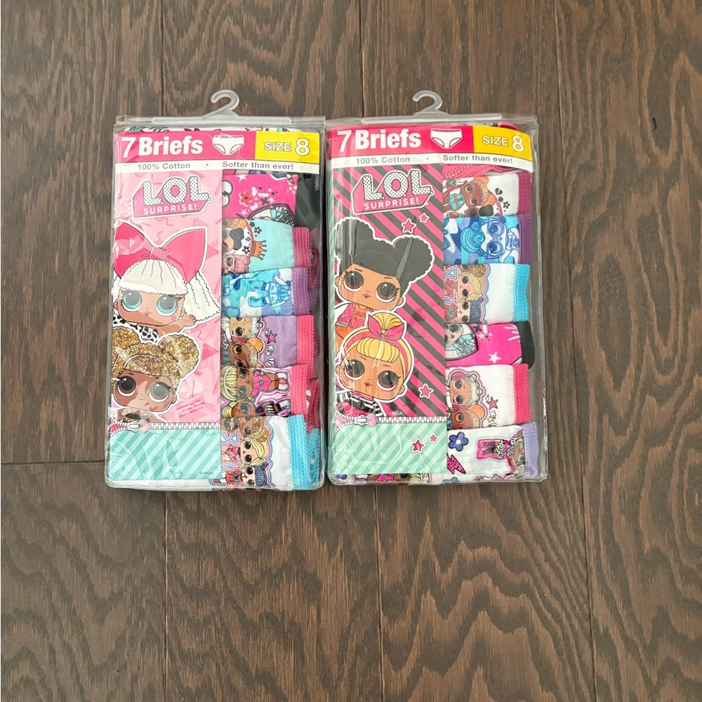 NWT - Girl’s LOL underwear packs, size 8